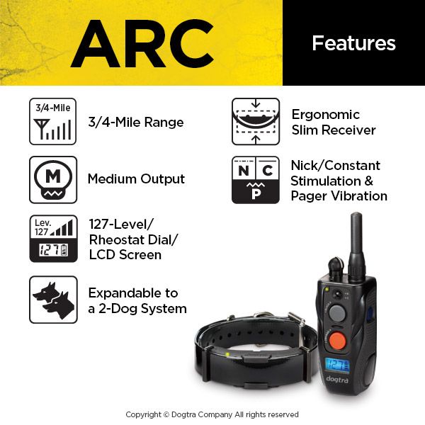 Dogtra ARC 3/4 Mile Expandable Dog Remote Trainer Black - BowWowAgility